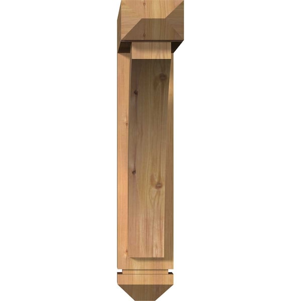 Thorton Arts And Crafts Smooth Bracket W/ Offset Brace, Western Red Cedar, 5 1/2W X 24D X 28H